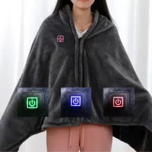 한일의료기 네모 고급 극세사 휴대용 USB1인용 전기요  온열담요 무선 캠핑용 전기담요 부드러운 차박 대형 찜질기