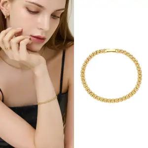 [펠리체골드] 14K 할로우 렉스 팔찌