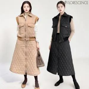[플로레센스] 베이직포켓 스커트패딩 상하세트(2종)(색상선택)