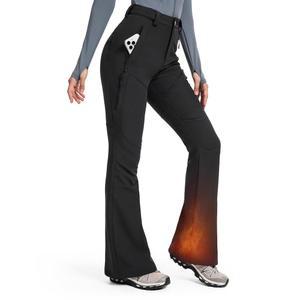 무스힐 여성-스노우 스키 팬츠 방수 플리스 안감 따뜻한 겨울 하이킹 보온성, 지퍼 포켓 4개 포함