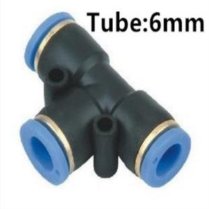 새제품 10개 묶음 원터치 플라스틱 공압 호스 니플 피팅 T형 6mm 퀵 튜브 커넥터 에어 3방향 PE-6