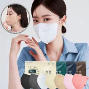 인디에어 비말차단 마스크 비염 독감예방 마스크 습기 안차는 KF94 귀편한 새부리형 50매