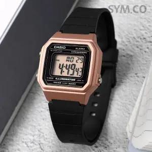 카시오 W-217HM-5A 스퀘어 디지털 알람 군인 군용 남자 우레탄 시계 c