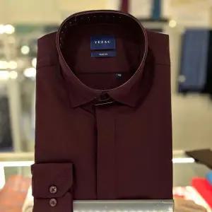 [예작]구김적은 소매카라자수 스트레치 스냅버튼 긴팔 셔츠 YJ4FIS592WI_CA