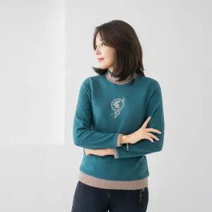 [마담4060]엄마옷 마담4060 폴라배색기모 데일리 중년여성 티셔츠-RTE2512042-