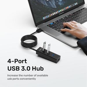 Unitek 마이크로 USB 충전 포트가 있는 멀티 분배기 윈도우 PC와 호환 4 3.0 허브 1.2M 케이블 익스텐션