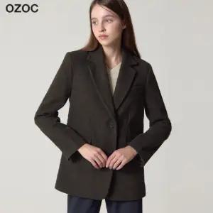 오조크 울블렌디드 헤링본 투버튼 자켓