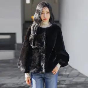 [스타일온미] 글리엔 러블리 볼륨소매 노카라 퍼 자켓