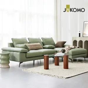 프리즈 4인 카우치형 럭스 통가죽 천연면피 소가죽 소파