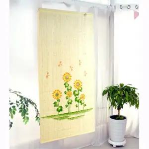 방문 사생활보호 블라인드 자동 길이조절 해바라기그림 문발90X180중 인테리어 예쁜