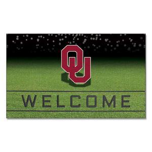 팬매트 19989 오클라호마 수너스 크럼 고무 야외 도어 매트 - 18인치 x 30인치.