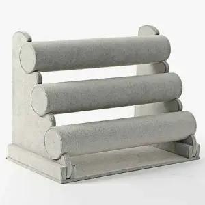 벨벳 팔찌 진열대 그레이 3단 스크래치 시계