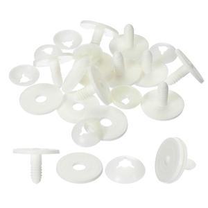 패티킬 45mm 인형 관절 10세트 플라스틱 탈착식 동물 커넥터 곰 부드러운 팔다리를 위한 볼트 결합 헤드 DIY 공예 액세서리 흰색