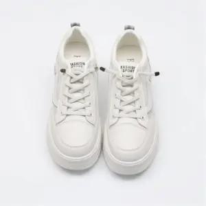 여성 메쉬 끈조절 운동화 흰색 키높이 스니커즈