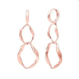 플라워 금 드롭 진주 링 14K 귀걸이 큐빅 (WFJ5A4B)