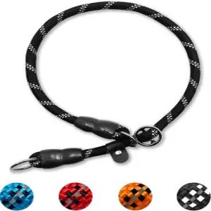 미스터컴 반사 슬립 칼라 도그 초커 나일론 트레이닝 미끄러운 스토퍼가 장착된 소형 중형 대형견용