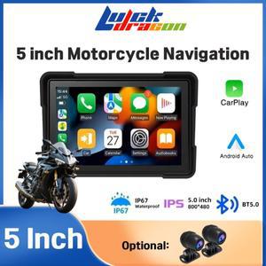 5인치 무선 카플레이 안드로이드 자동 바이크 오토바이 멀티미디어 플레이어 휴대용 GPS 네비게이션 방수