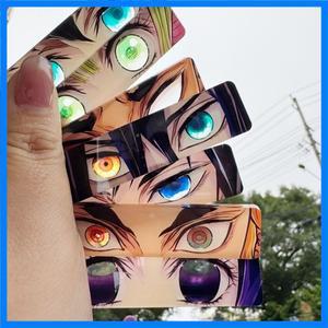 귀멸의 칼날 애니메이션 피규어 눈 투명 카드 키체인 아크릴 키링 액세서리 가방 장식 네즈코 젠이즈 선물