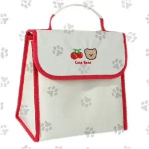 어린이 도시락가방 체리 곰돌이 캐릭터 플립 보온보냉백 피크닉 런치백