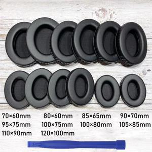 [호환품]헤드폰 커버용 타원형 이어 패드 스폰지 가죽 폼 쿠션 60x70 65x85 70x90 75x95 80x100 90x105