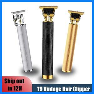 전기 머리 절단기 빈티지 T9 클리퍼 머리 충전식 남자 면도기 트리머 남자 이발사 전문 새로운