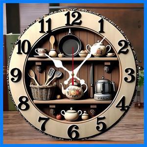 주방 용품 나무 원형 무소음 벽걸이 시계 거실 사무실 서재 침실 가정 장식에 적합