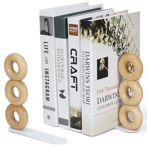 책상을 위한 비치 나무 북엔드, 선반을 귀여운 달콤한 도넛 디자인 간단한 책꽂이 정리책, 홈 오피스 학교를 북엔드