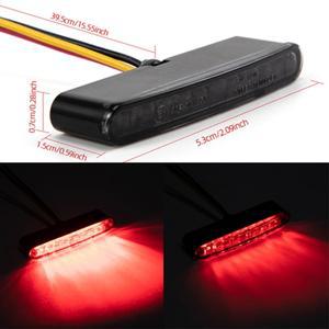 Evomosa 범용 미니 소형 더트 바이크 바이크 오토바이 번호판 라이트 리어 브레이크 LED 테일 스톱 램프 12