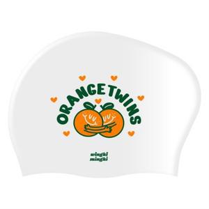 오렌지 트윈즈 실리콘 롱헤어 긴머리 빅사이즈 수모 수영 모자