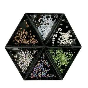 큐빅 네일아트 장식품 삼각 트레이 네일용 파츠 정리함 삼각형 (WFJ6V8A)