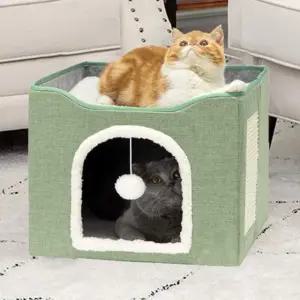 빅사이즈 그린 츠몬 고양이 2단방석 스크래쳐 숨숨집 (WFJR30K)