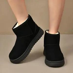 [옷자락]여성 겨울 방한 퍼안감 스웨이드 미들 부츠