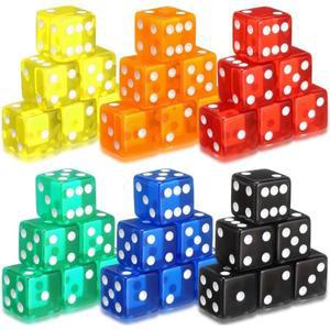 36개 주사위 세트 투명 사각 코너 컬러 카운팅 보드 게임 액세서리 각 6가지 색상 19mm