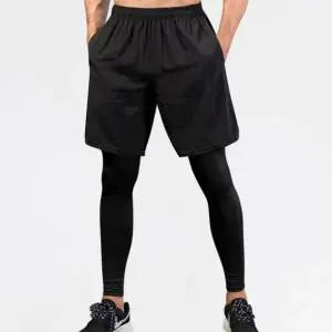 [하프클럽/]투인원 레깅스 반바지 세트 허리밴딩 트레이닝 운동복