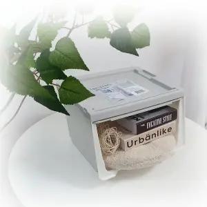 [하프클럽/]슬라이딩수납박스 36L 그레이 공간박스