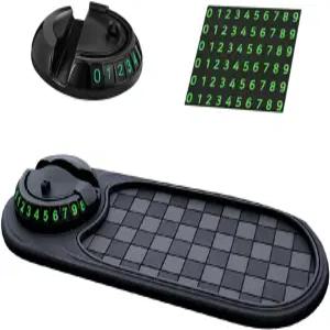 다기능 차량용 미끄럼 방지 매트 360° 회전 차량 대시보드 휴대폰 거치대 및 임시 주차 번호판