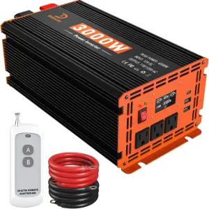 RV용 3000W 파워 인버터 12V DC ~ 110V /120V AC 컨버터 /트럭 /보트 /캠핑 /오프그리드 태양광 자동차