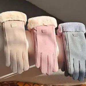 여자장갑 도톰 융기모 털 내피 여성용 하트 스마트 터치 장갑