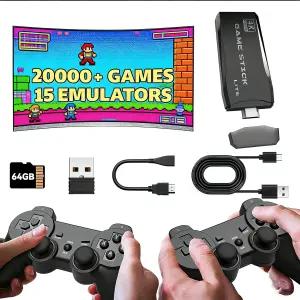 빈티지 게임 콘솔 2만 개 이상의 비디오 4K HDMI 출력 2.4G 무선 컨트롤러 게임패드가 탑재된 플러그 앤