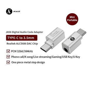 JCALLY JA56 ALC5686 Type-c ~ 3.5mm HIFI 어댑터 앰프 DAC 384kHz/32bit JM08L MN 이어폰형