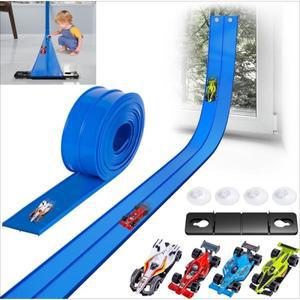 유연한 레이싱 트랙 어린이 장난감 DIY 이중 램프 1/64 자동차 호환 휴대용 롤업