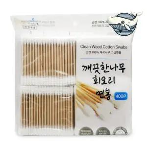 다용도 자연 원목 면봉 귀청소 위생 면봉 면봉 나무 솜 순면 천연솜