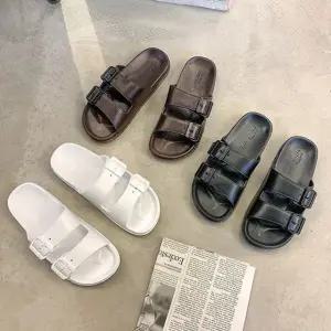 남녀공용 플랫 슬리퍼 버클슬리퍼 데일리 3컬러 버클 커플 (WFJSRAR)
