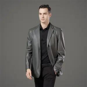 남자 정장 자켓 리얼 가죽 코트 추동 고급 캐주얼 바람막이 원픽4