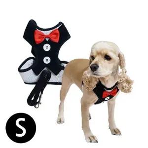 세트 강아지 턱시도 블랙 하네스 우쭈쭈 S 하네스 (WFJ7U66)