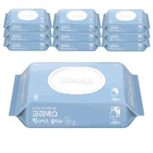 [크리넥스][크리넥스] 크리넥스 빅사이즈 큰사이즈 물티슈 캡형 80매 10팩 (42931220)