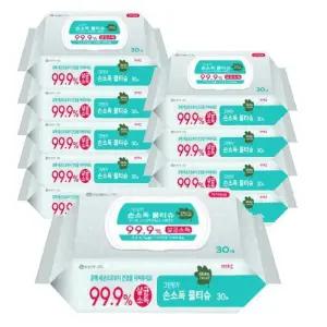 [크리넥스][크리넥스] 크리넥스 그린핑거 손소독티슈 30매 10팩 (42931213)