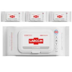 랩신 손소독티슈 대용량 휴대용 캡형 72매 4개