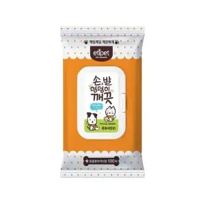 에티펫 손발 엉덩이 깨끗 도톰한 티슈 100매 강아지방문훈련