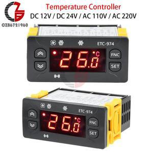 DC 12V/24V AC 110V/220V 디지털 온도 컨트롤러 ETC-974 냉장고 해동 쿨 제어 조절기